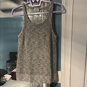 Cream/Sage/gray Knit Tank Top